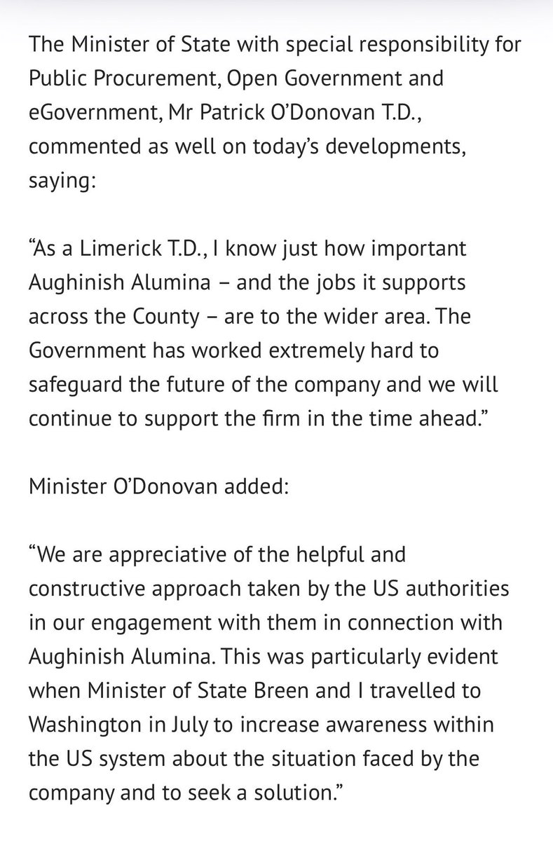 realLangerDan's tweet photo. 🚨Irish Minister Peter Burke said today that the Irish government never lobbied on behalf of Aughinish Alumina. 

I find it hard to square that circle based on the contents of picture 2 below and in the link. 

https://t.co/iSnL8dSzp5 https://t.co/368f6rOGE3