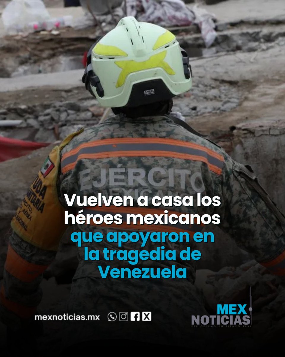 MexNoticiasMx's tweet photo. 🇲🇽🤝🇻🇪 #Solidaridad | La participación de #México fue reconocida por fortalecer la cooperación internacional y el apoyo humanitario ante la tragedia en #Venezuela
NOTA COMPLETA EN EL LINK 👇
https://t.co/7VOTOQaLaf
#Rescatistas #CruzRoja #Topos #Bomberos #ProtecciónCivil https://t.co/vACdMMhrKk