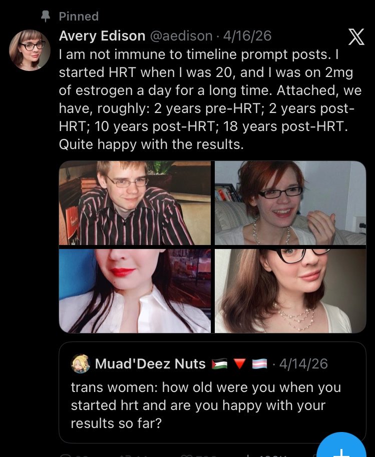 ohminguu's tweet photo. @onlinethighs @rayjideguia this is a woman to you? @onlinethighs a male using hrt just to cosplay as a woman? huh ofc male privilege right there 

avery is a man. whats not clicking right there? https://t.co/vkOR8LVnRp
