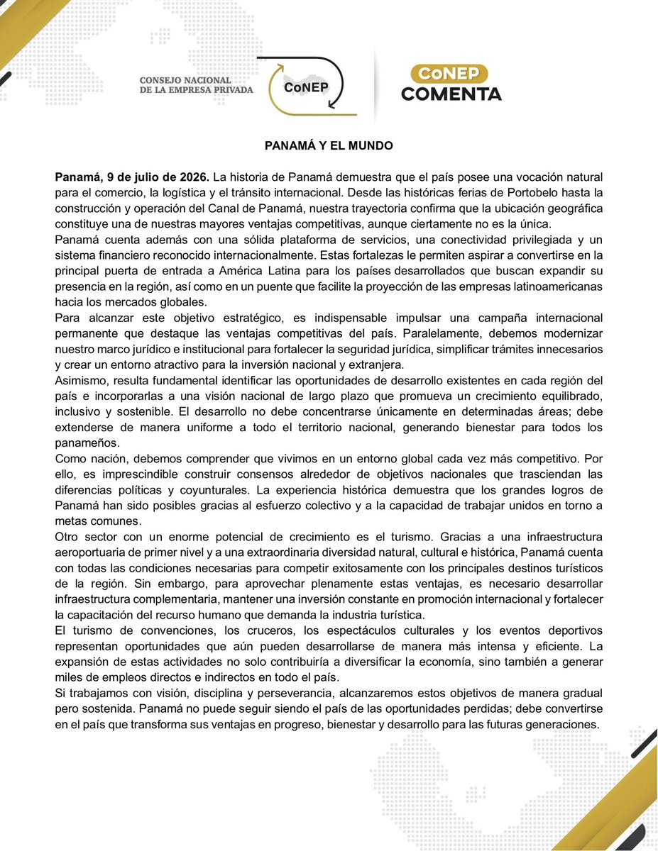CONEPPanama's tweet photo. Te invitamos a conocer a detalle el “CoNEP Comenta”. ✍🏼

#ConsejoNacional #CoNEP #CoNEPComenta https://t.co/n3cqTUCVBI