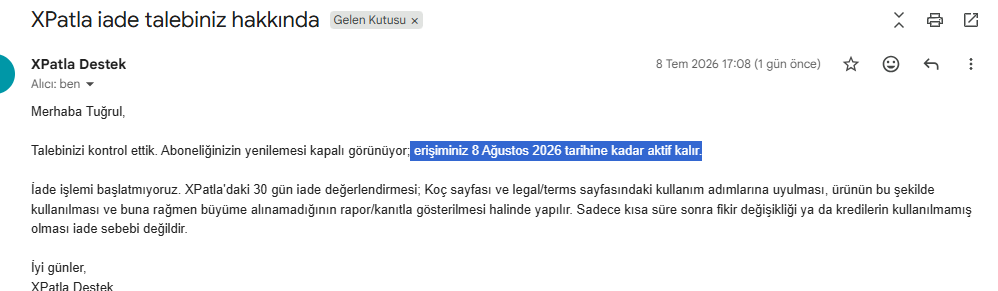 tujrul's tweet photo. REZALET DEVAM EDİYOR. İadeyi reddettikleri mailde "erişiminiz 8 Ağustos 2026 tarihine kadar aktif kalır" demişlerdi. Şimdide hesabımı KAPATMIŞLAR.  İadeyi kabul etmiyorsan ücretini ödediğim platformdan nasıl engelleyebiliyorsun beni ? Hadi engellediniz paramı versenize ????? https://t.co/Aj2y9T2xql