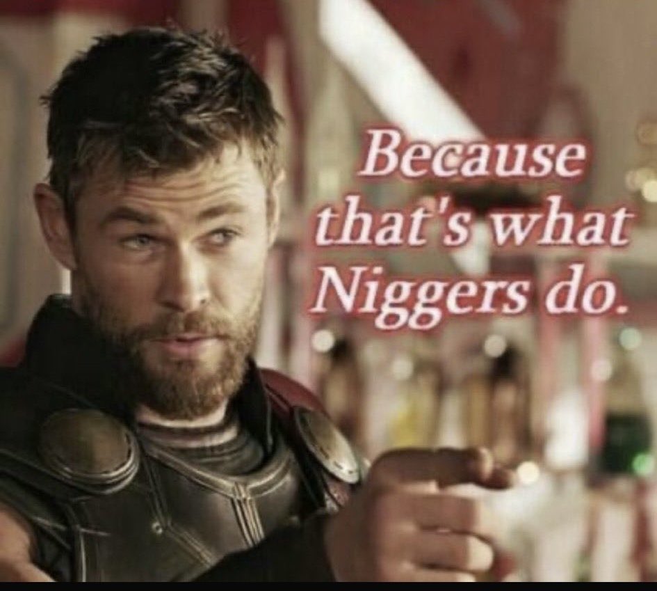 adnil59's tweet photo. @ClownWorld Why you don't like pork? Afraid you're going to eat one of your little niglets. Entitled nigger. https://t.co/dvL3V1yJ5p