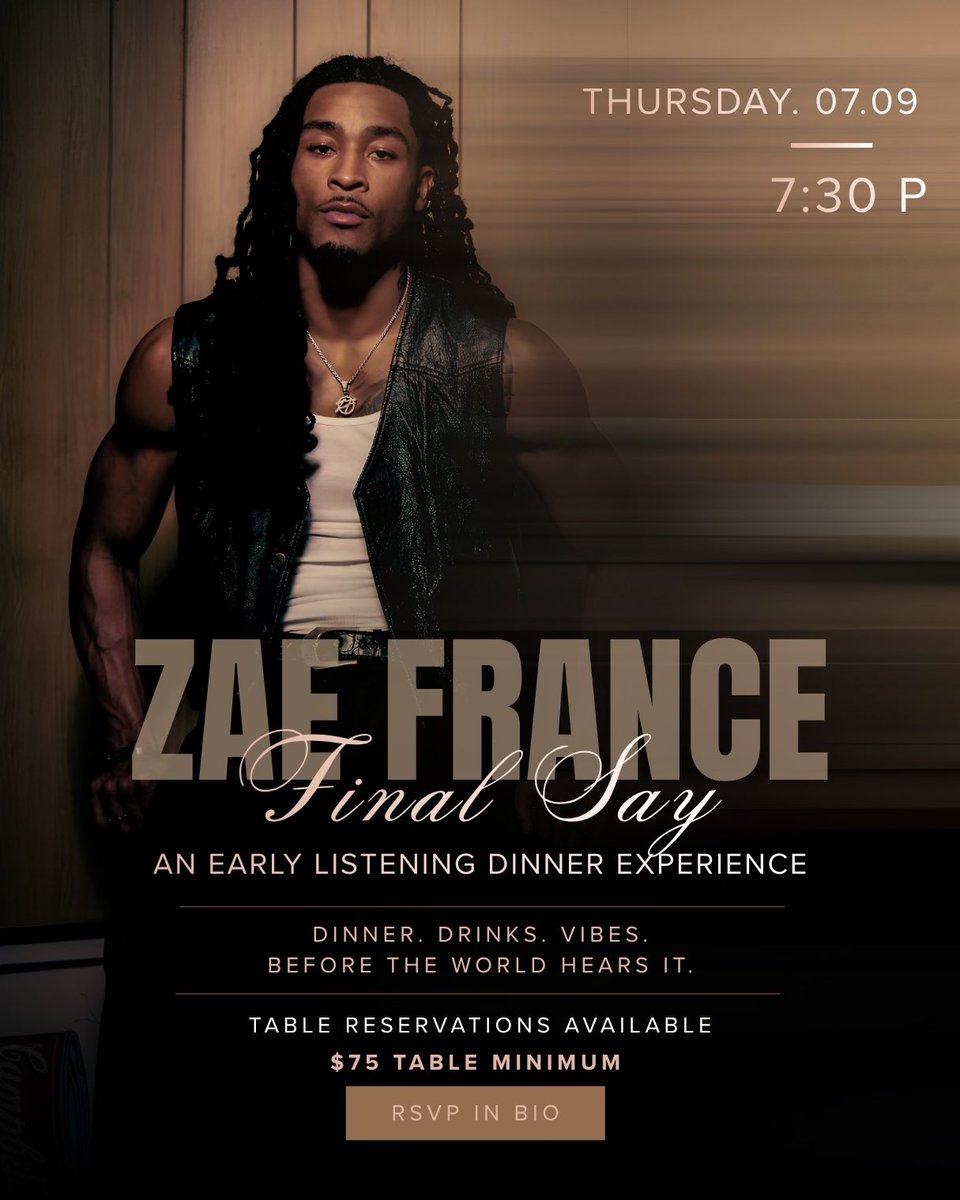 ZaeFrance's tweet photo. If you’re pulling up tonight & you got a table make sure you get there early! We’re at capacity 📍#FinalSay https://t.co/3Ie5rDPTdp