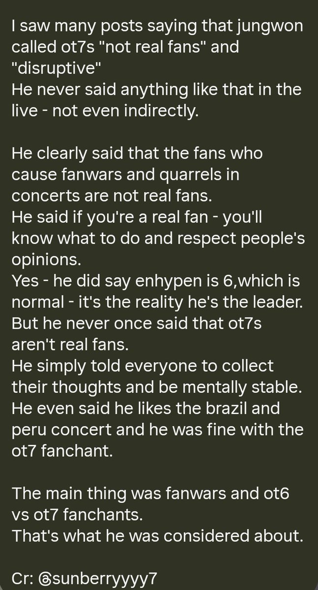 Hee_is_7's tweet photo. This is why weverse subtitles are misleading.

He said he's ok with the ot7 fanchant but is concerned about the fight . He never said anything about ot7 engene's.

#ENGENEs_Demand_Better_Treatment
#Boycott_BeliftLab_For_Enhypen https://t.co/7YIe0CPPYk