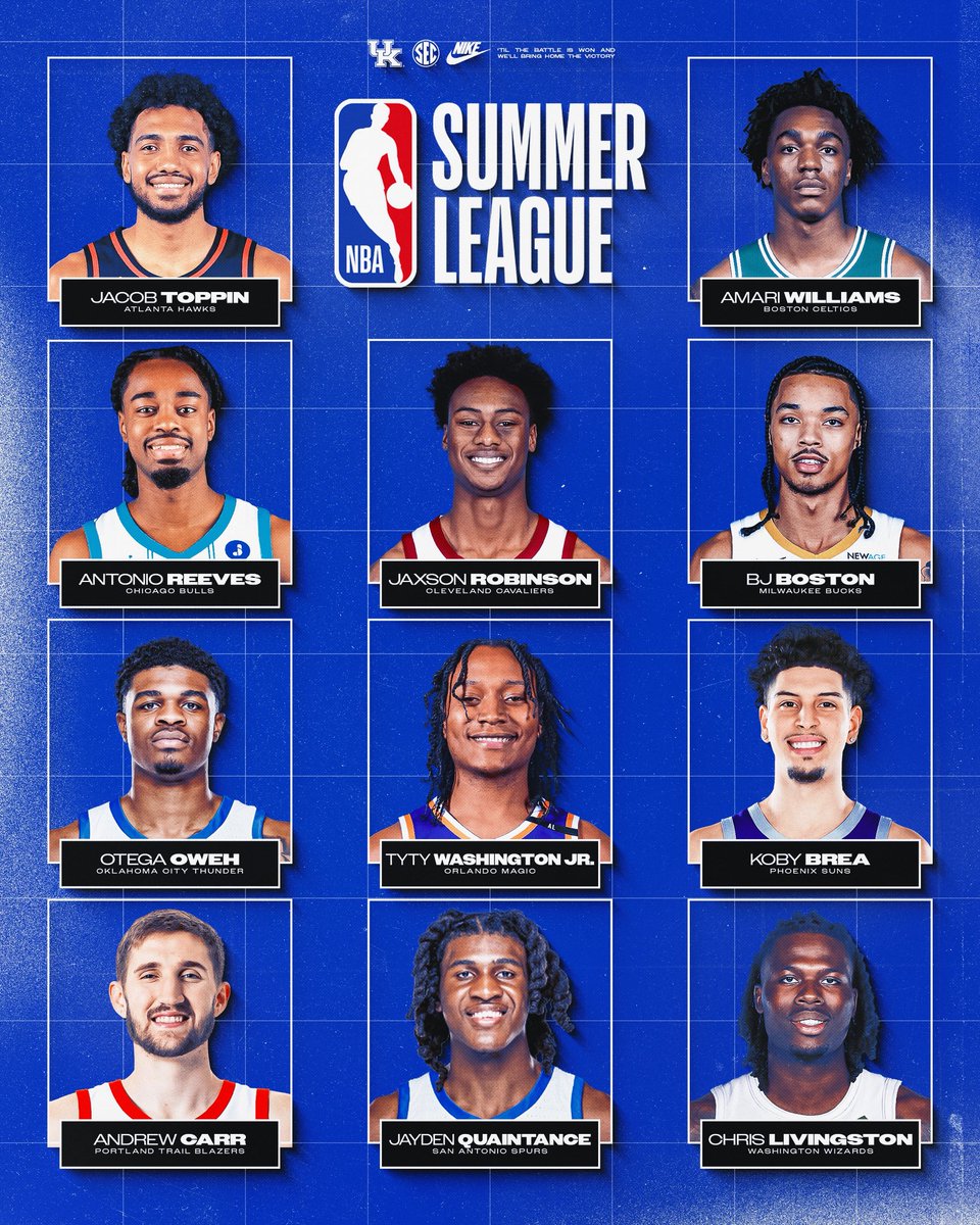KentuckyMBB's tweet photo. Good luck to our @NBASummerLeague Cats 😼 https://t.co/PgmylrGW3y