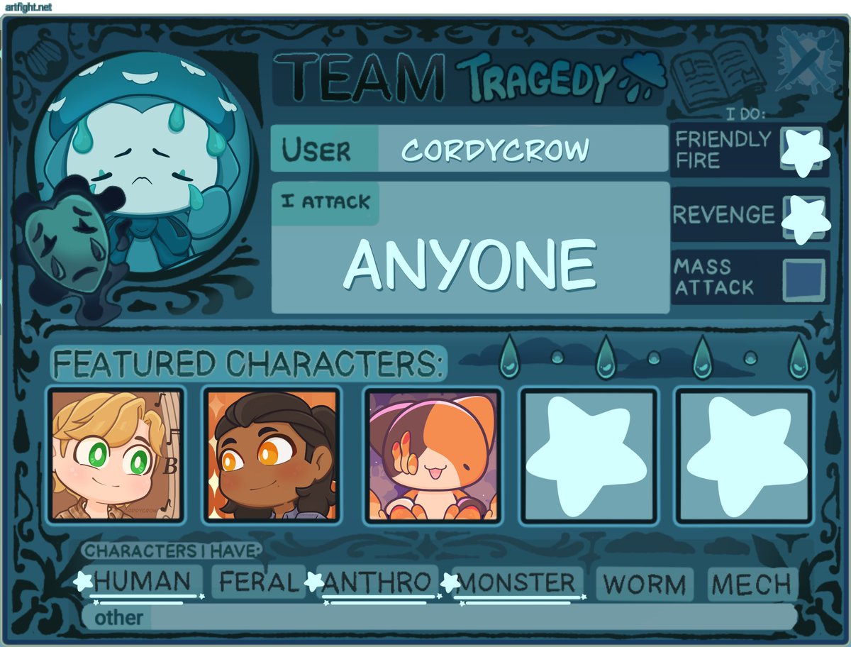 Cordy_Crow's tweet photo. Artfight card FINALLY DONE https://t.co/y9rdRz16Vw