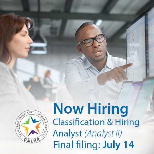 CalHR_gov's tweet photo. Join #CalHR’s Human Resources Office as a trusted advisor to hiring managers statewide. You’ll guide classification &amp; compensation decisions, support the hiring process &amp; drive strategic, people‑centered HR solutions that help build #CA’s workforce. More: https://t.co/i11MlnqEmJ https://t.co/HvLq4AQmAT