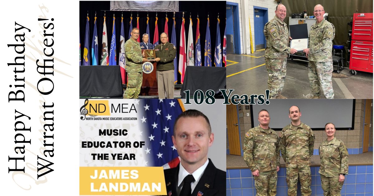 NDNationalGuard's tweet photo. Happy 108th Birthday to the U.S. Army Warrant Officer Corps! Created in 1918 during World War I by an act of Congress, the Army knew it needed technical experts within their ranks! https://t.co/SeGrqTAQNj