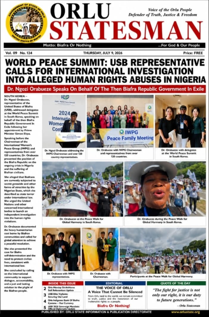 Dgreat247's tweet photo. BREAKING NEWS... 
FROM ORLU STATESMAN: UNITED STATES OF BIAFRA. USB REPRESENTATIVES CALLS FOR INTERNATIONAL INVESTIGATION INTO ALLEGED HUMAN RIGHTS ABUSES IN OUR NEIGHBORING COUNTRY. THE ZOO. GOD BLESS THE UNITED STATES OF BIAFRA✅✅✅✅✅✅✅✅✅✅✅✅✅✅✅✅✅ https://t.co/Equ4tUMvQF