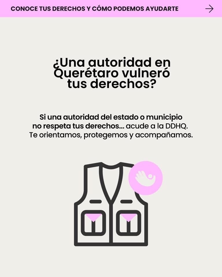 DDHQRO's tweet photo. ¿Sabes cuándo acudir a la Defensoría de los Derechos Humanos? Cuando una autoridad vulnera tus derechos, te discrimina, no te atiende o actúa con abuso. 

Estamos para orientarte, investigar y acompañarte, para que tu dignidad y tus derechos sean respetados. 

#LaDignidadNosUne https://t.co/McCd3E03pi