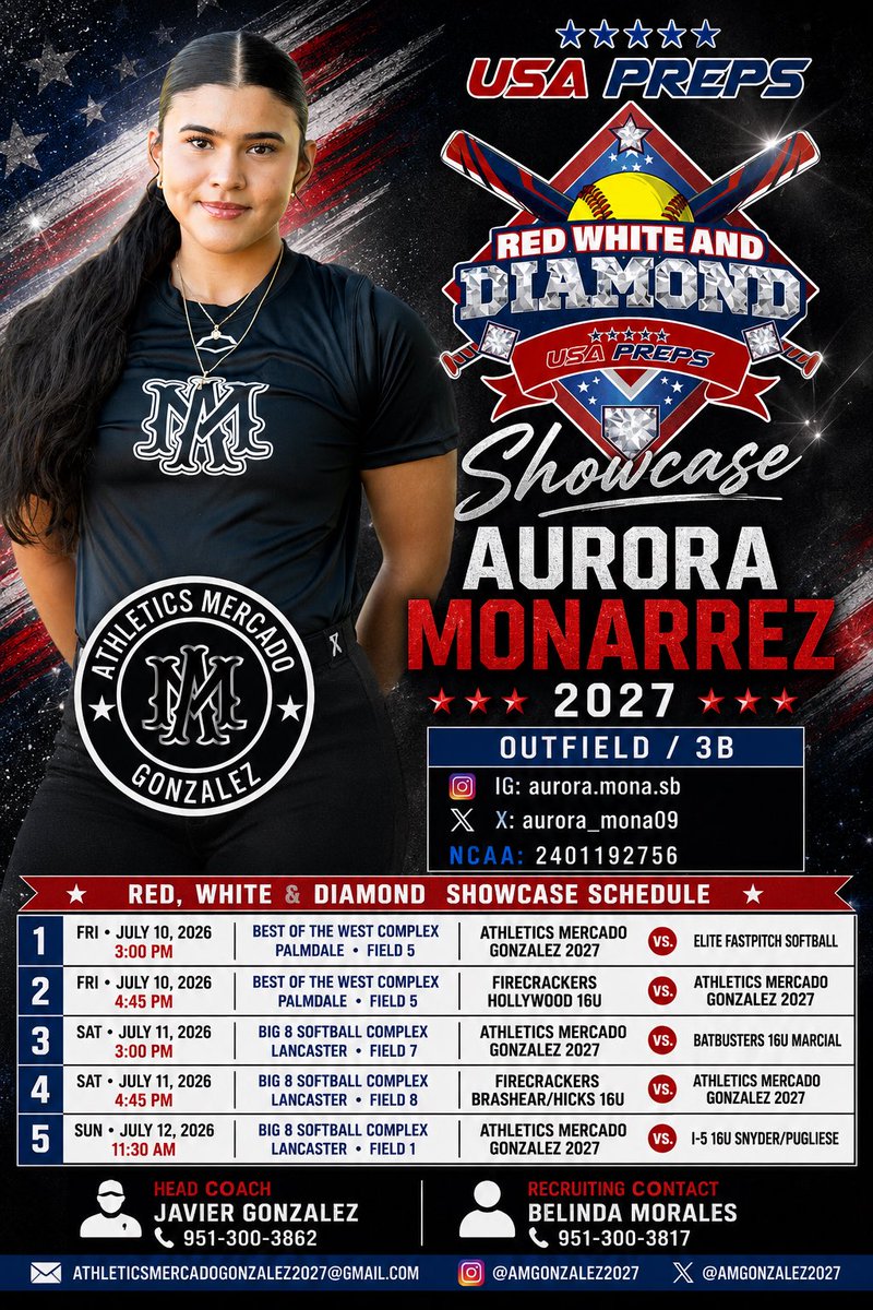 aurora_mona09's tweet photo. Onto the next, I invite you to check out my team and I this weekend! @USAPreps Red, White, &amp; Diamond showcase or watch us on GameChanger at AM Gonzalez 16U @AMGonzalez2027 @sbsportsnetwork @TopPreps @IHartFastpitch
@PrepSoftball @PlaySoftballNet
@LegacyLegendsS1 @FPSoftballVIBES https://t.co/Naw6CSK3hR