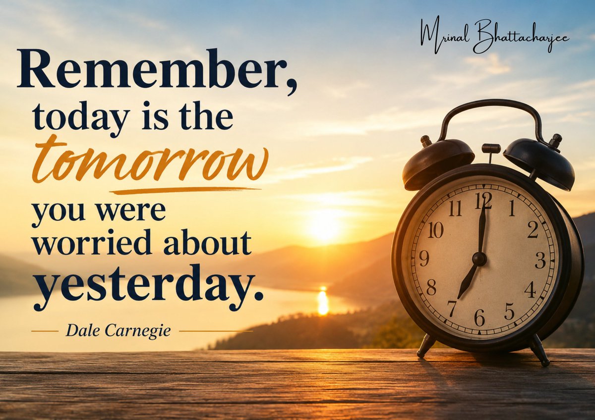 mrinalb2021's tweet photo. "Don't let yesterday take up too much of today." — Will Rogers

#WillRogers #LiveToday #LetGo #PositiveMindset #Motivation #LifeQuotes #SelfImprovement #Inspiration #DailyWisdom #Growth https://t.co/R25hodb86n