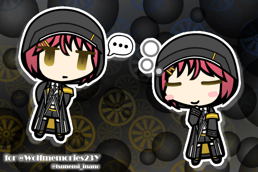 tsunemi_inano's tweet photo. 狼焔 志叶(@Wolfmemories23Y)さんところのキャラクターをWalfasスタイルで描いてみました
赤髪ショートヘア黒フード少女さん https://t.co/WktY0leMmL