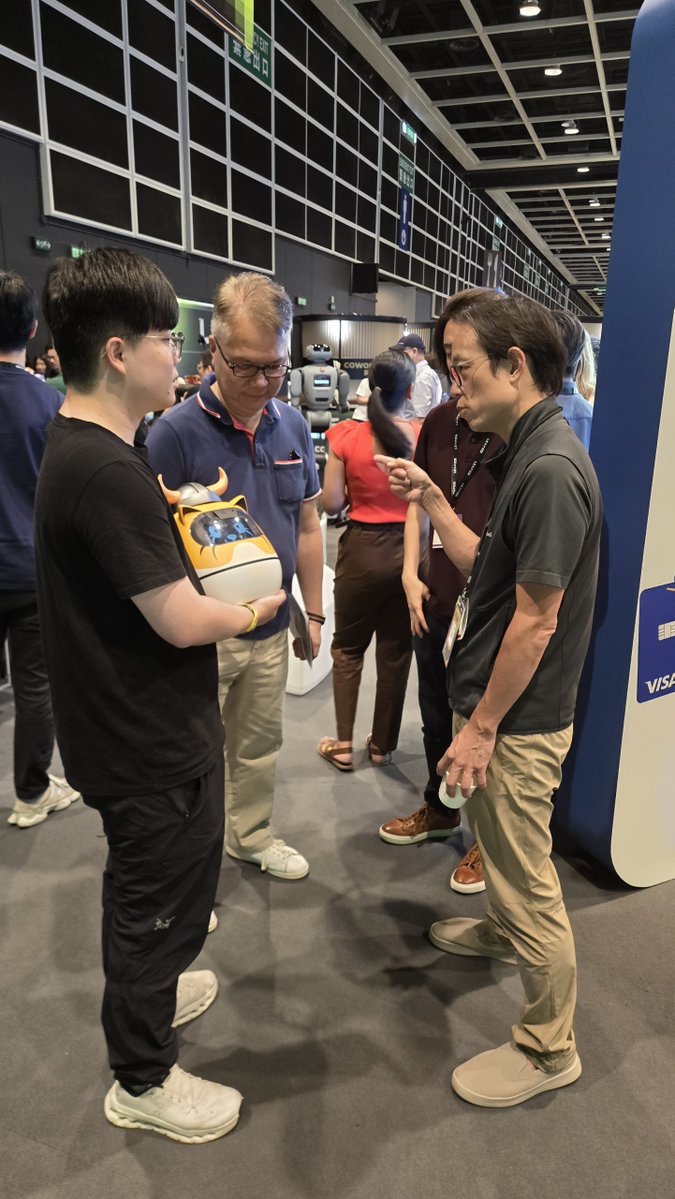 realRiceAI's tweet photo. Yesterday we teased a special meeting...

Today, we're excited to share that we had the opportunity to meet @ysiu, Chairman of @animocabrands 🤝

We introduced our robotics ecosystem, including the @FLOKI and https://t.co/FUK1gw1TgR Minibot, NEX ONE and had an insightful discussion around:

• Our robotics fleet and their capabilities
• How Rice Robotics and @hellominds_ could complement one another 👇
• A dual AI system: Fast-thinking AI for real-time interactions + slow-thinking AI for deeper reasoning and background task execution
• AIoT: How AI can be integrated into household items and everyday devices to create a more connected, intelligent living environment

Let's just say... this conversation may be the beginning of something bigger 👀🤖