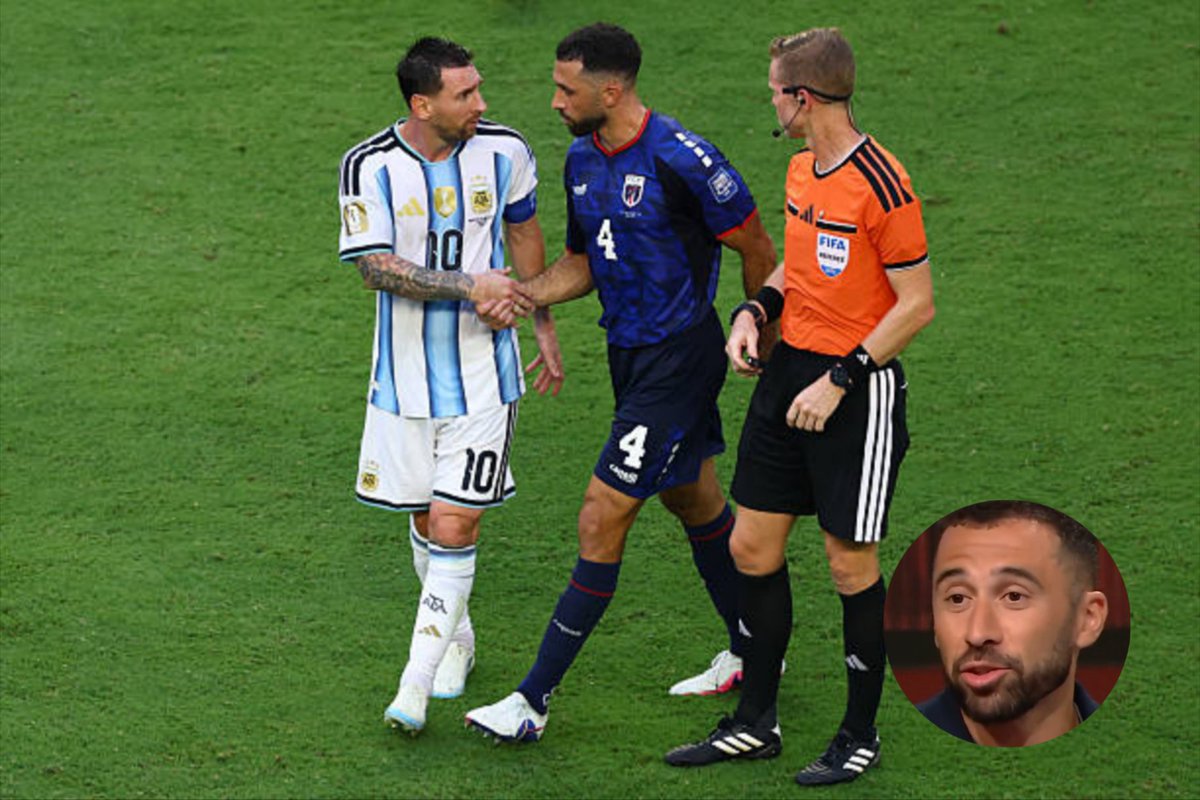 idextratime's tweet photo. Cerita keisengan bek Tanjung Verde, Roberto Lopes, ingin mengecek Messi beneran manusia atau bukan. 😹

"Ketika Messi mendekati, saya berkali-kali menyentuh dan mendorongnya. Saya sekalian mengecek, apakah dia beneran manusia?

Messi terganggu. Dia bilang dalam bahasa Spanyol, 'Lopes ini pelanggaran, tidak ada bola di sini, jangan menyentuhku'

Saya balas kepadanya, 'saya harus menjaga kamu terus karena bisa jadi masalah kalau kamu melewati saya. Kami setelahnya berjabat tangan dan tidak ada masalah,"

📝 RTE Sport