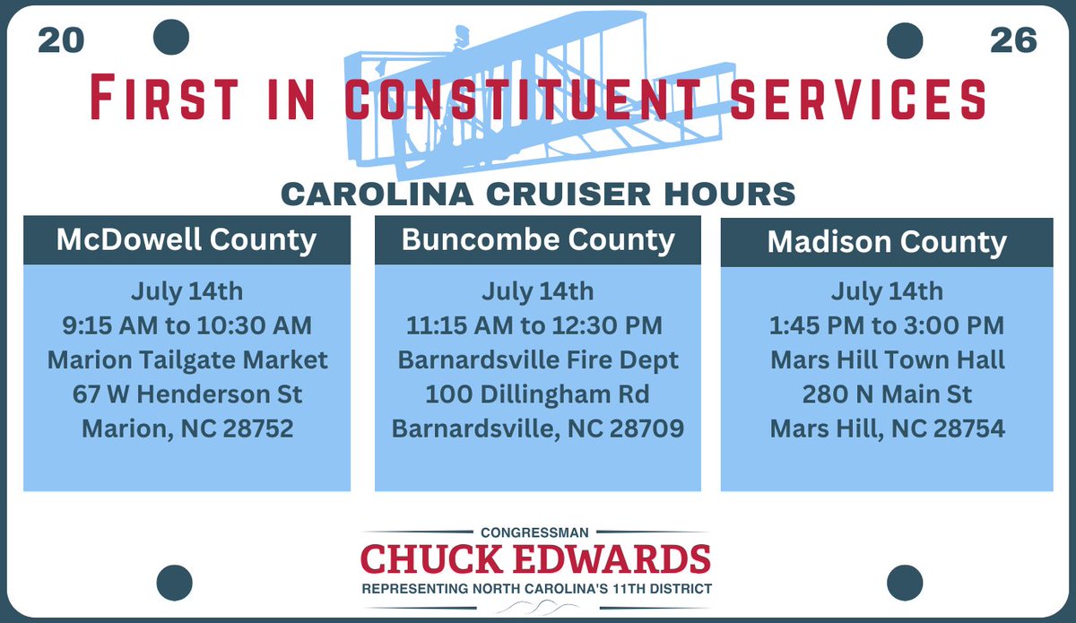 CruisingNC11's tweet photo. New mobile office hours below  
📝Stop by to ask questions about Hurricane Helene recovery and receive assistance with federal agencies including FEMA  
📷 Visit https://t.co/pGe1lVchmq for more information https://t.co/KtKo1X7Rqy