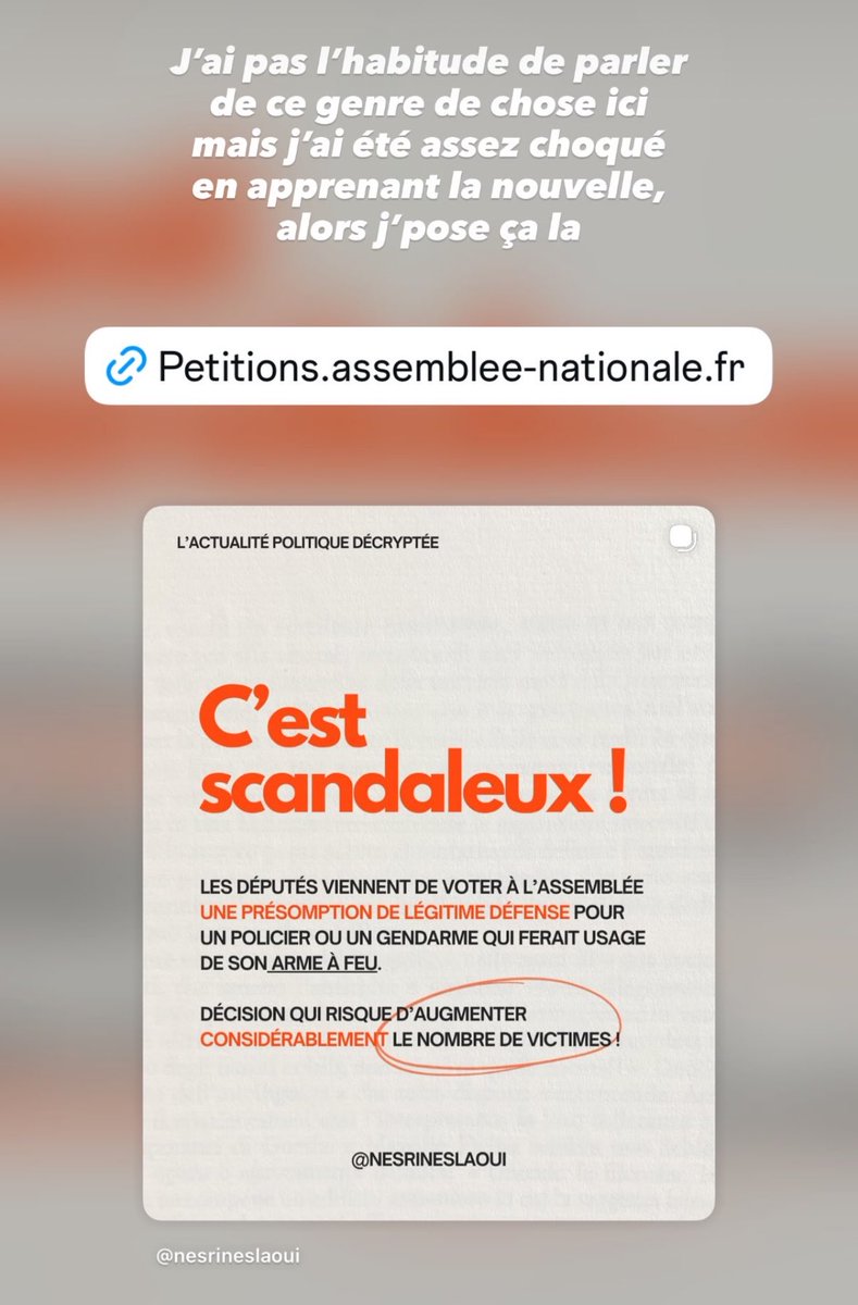 youtube_replay1's tweet photo. 🚨🇫🇷 𝗠𝗜𝗖𝗛𝗢𝗨 𝗣𝗥𝗘𝗡𝗗 𝗣𝗢𝗦𝗜𝗧𝗜𝗢𝗡 𝗖𝗢𝗡𝗧𝗥𝗘 𝗟𝗔 𝗟𝗢𝗜 𝗦𝗨𝗥 𝗟𝗔 𝗣𝗥𝗘́𝗦𝗢𝗠𝗣𝗧𝗜𝗢𝗡 𝗗𝗘 𝗟𝗘́𝗚𝗜𝗧𝗜𝗠𝗘 𝗗𝗘́𝗙𝗘𝗡𝗦𝗘 𝗣𝗢𝗟𝗜𝗖𝗜𝗘̀𝗥𝗘

🗣️ « J’ai pas l’habitude de parler de ce genre de chose ici, mais j’ai été assez choqué en apprenant la nouvelle, alors j’pose ça là »

Le Youtubeur a partagé dans sa story le lien de la pétition pour s’opposer a ce projet de loi 🙏🏽

➡️ 🔔 𝘼𝙗𝙤𝙣𝙣𝚎-𝙩𝙤𝙞 / 𝙢𝙚𝙩 𝙡𝙚𝙨 𝙣𝙤𝙩𝙞𝙛𝙨 🔔 ⬅️