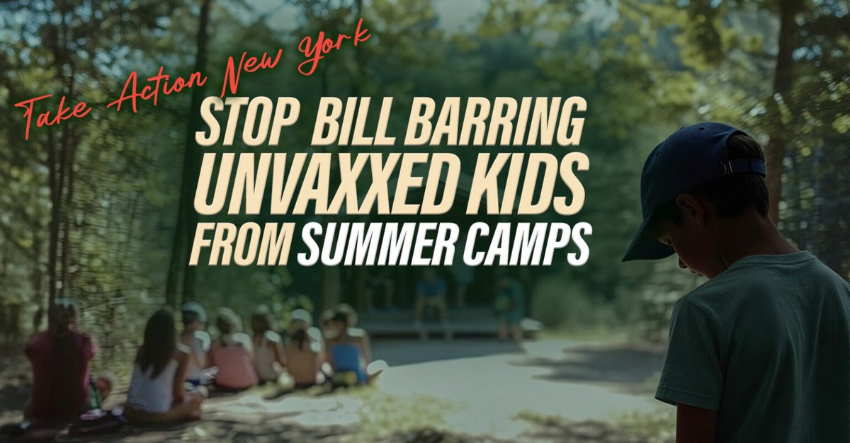 teacher_choice's tweet photo. NY Sign the Petition: Gov. Hochul do not make New York the first State Banning Un-Vaxxed Kids from Summer Camp!

Sign the petition now (link below)

Will New York Governor Kathy Hochul sign the first law in the US that would require children who attend summer camps to get all the shots required by law to attend school? S3958a (Skoufis-D)/A3254a (Dinowitz-D)

No other state has a similar law.

That is worth repeating. 

No other state requires shots by law to attend summer camps.

Why New York kids?

Are there outbreaks? No.

Are current procedures to deal with sick children at camps failing? No.

Did the bill’s sponsors, Jeffrey Dinowitz and James Skoufis, present any information at all arguing why this law is needed? No.

So why does New York need this law?

We don’t.

TAKE ACTION!

We can still stop this extraordinarily dumb (even for Dinowitz and Skoufis) bill

Sign the petition to Governor Hochul asking her to oppose S3958a/A3254a (link below)

Call Governor Hochul’s office and ask her to veto S3958a/A3254a and preserve all New York children’s access to summer camps.

Call Hochul Now - (518) 474-8390

Share the following link to this petition:
https://t.co/rWanizZ6Jv