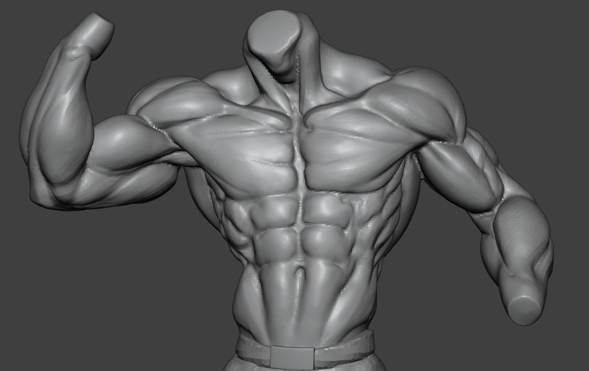 Senzichi's tweet photo. Today's body polishing progress of 8-Ball
Refining the muscles step by step
#b3d #blender https://t.co/gFZp9ZqIPx