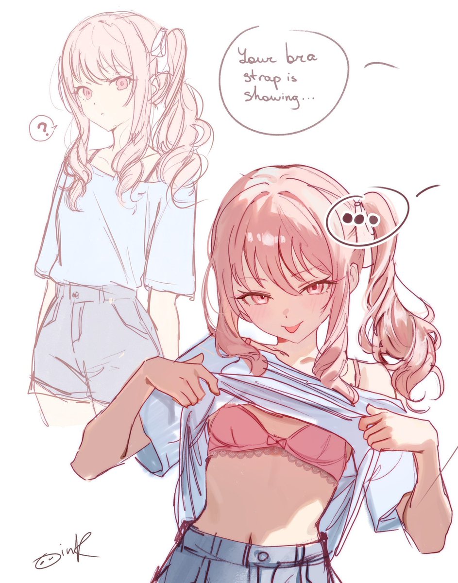 arayashikiiiied's tweet photo. Oh no my bra strap is showing~~ you want a closer look~~??? https://t.co/DxxtZLnpPh