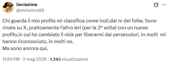 eoef2s's tweet photo. @NukeSavesLives @Chiara_is_me @levissimo69 @JohannesBuckler @annapaolaconcia Non ci posso credere (non che io abbia avuto dei persecutori, non sono così mitomane). https://t.co/gtcT7xHRwO