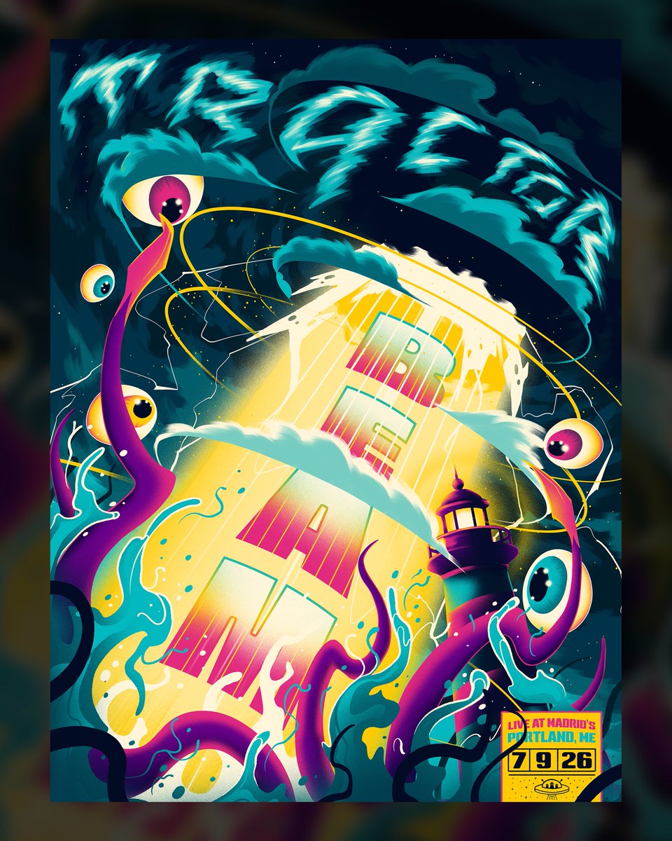 disco_biscuits's tweet photo. TONIGHT: Portland, ME at Live at Madrid's [#TRACTORBEAM] (Doors 7pm / Show 9pm)

PRINT: 18x24 by @ArnoKiss  (Limited Edition available on Foil, while supplies last)

STREAM: Video Livestream via Nugs at https://t.co/nbdcK1fS1Q
TICKETS: Available Online &amp; at the Door https://t.co/uq6uC0ew3k