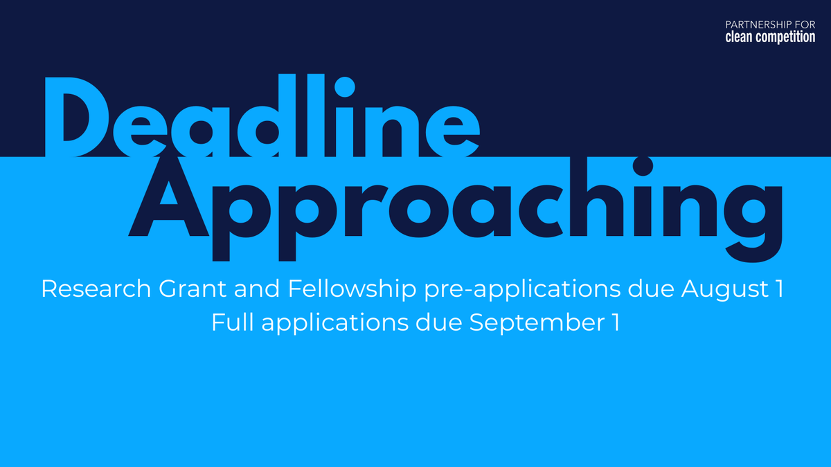PCCantidoping's tweet photo. Our Fellowship and Research Grant pre-application deadline is quickly approaching. Submit your proposal by August 1 using the link below. PCC grant applications are now hosted on Altum. Visit our website for help accessing or creating your profile.

https://t.co/ZUvUVHauQn https://t.co/MWvzMKd0fD