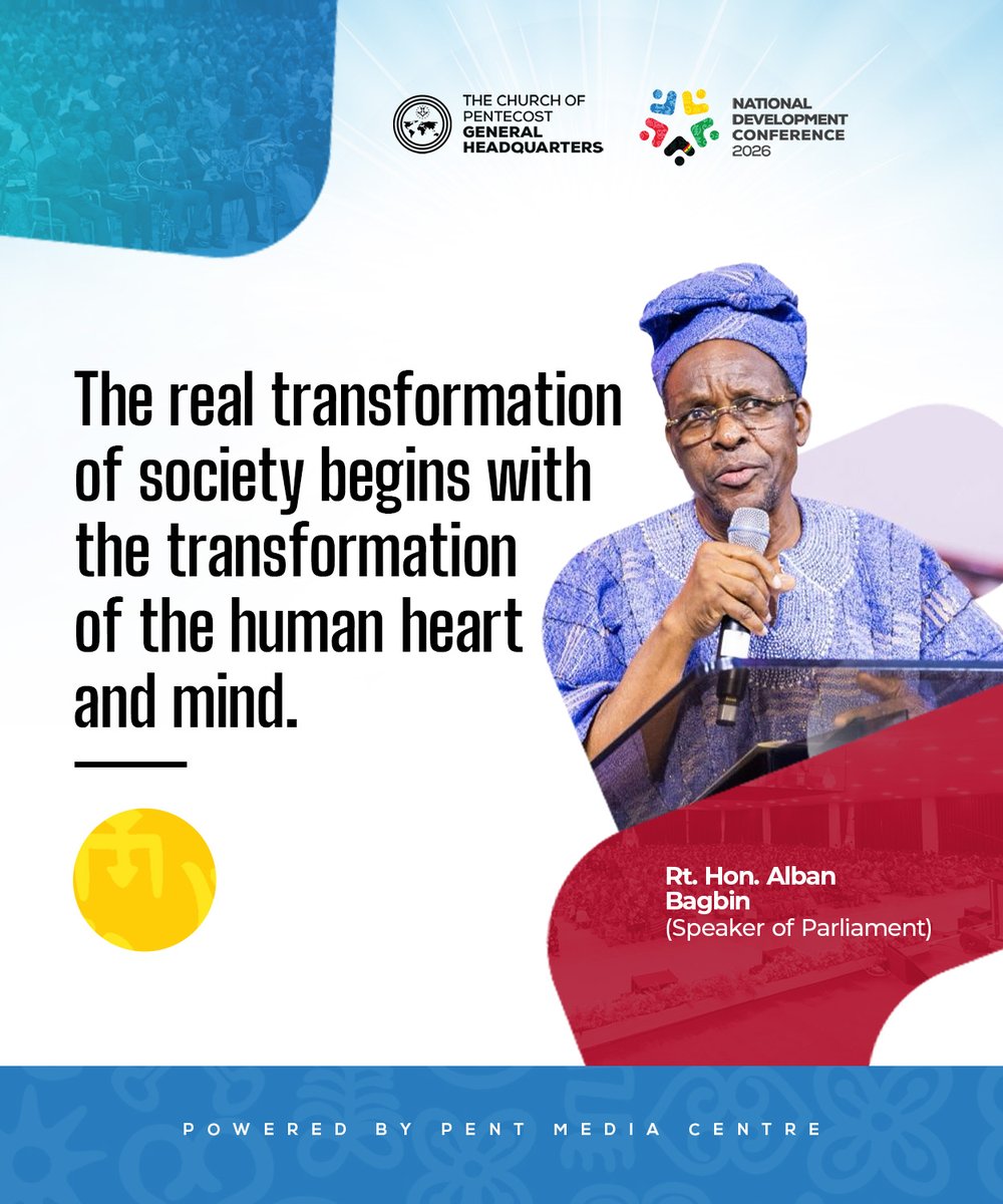 Flreslihgtfi's tweet photo. "The real transformation of society begins with the transformation of the human heart and mind."

Rt. Hon. Alban Bagbin
(Speaker Of Parliament)

#PentNews | #NADEC26 | #TransformingSociety | #Penttvgh https://t.co/WWtA7pAURd