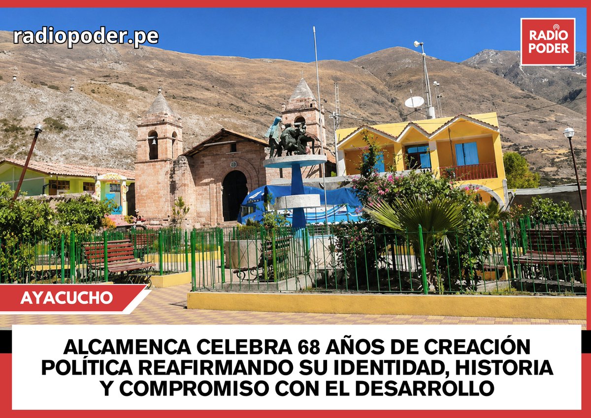 radiopoderperu's tweet photo. #Ayacucho 

El distrito de Alcamenca (Fajardo) conmemora hoy el 68.º aniversario de su creación política, fecha que reúne a autoridades, instituciones y población en una jornada de celebración, reconocimiento a su historia.

Nota completa : https://t.co/8wBaApjW4o https://t.co/8CiGetDOKD