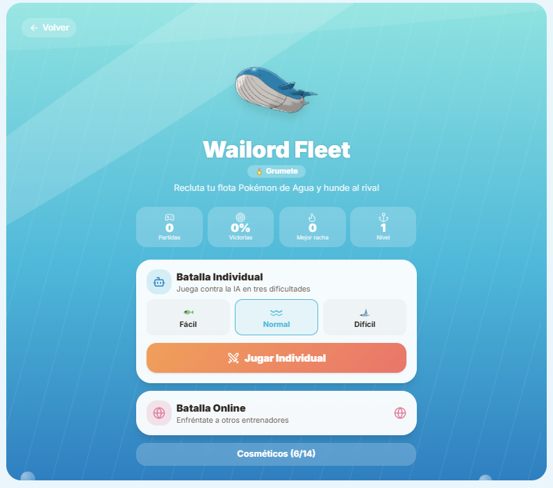 PokeRiddle_'s tweet photo. ¿Hundir la Flota... pero con Pokémon? 🌊⚓

Presentamos Wailord Fleet: 

6 Pokémon de Agua, habilidades pasivas, objetos y duelos por turnos. Juega solo vs la IA o online contra otros entrenadores.

👉 https://t.co/BcgpDpd5IG