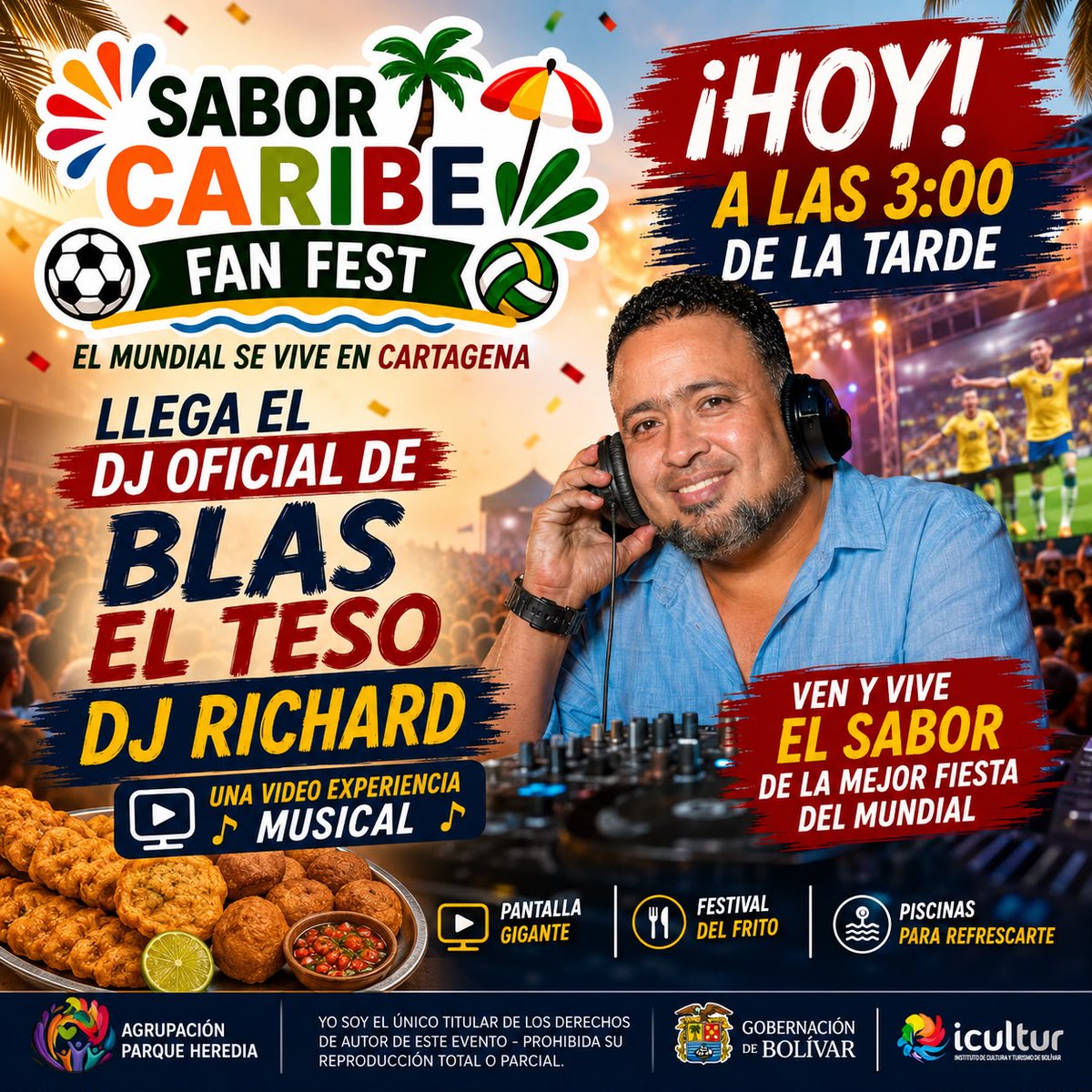AgrupacionPH's tweet photo. #AgrupacionInforma #ParqueHeredia ¡Apoyamos el Sabor Caribe Fan Fest! Hoy 3pm DJ Richard en el CC Parque Heredia. ¡Fritos, fútbol y rumba! https://t.co/mKwbxbi9Pl