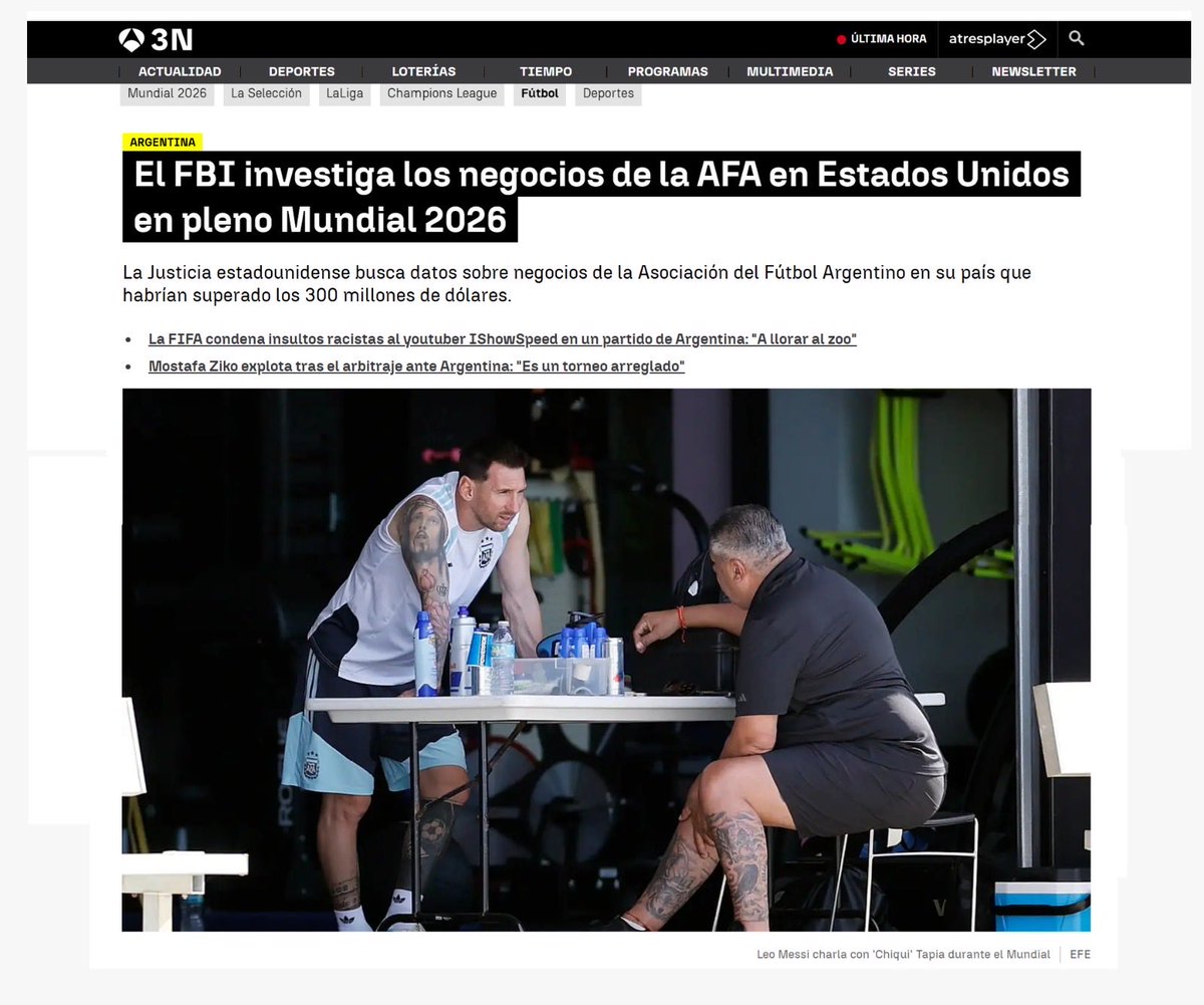 AlainGuerr55720's tweet photo. @messirvee371572 @EnsedeCiencia En este caso quien desinforma sería -La Nación, Fox y Cadena 3, Julio 2026, actualízate , no se pone en duda la capacidad de La selección de Argentina solamente la credibilidad y quien está detrás de quien organiza, enhorabuena campeones. https://t.co/WeDulB6aSa