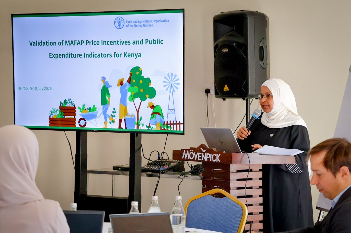 FAOKenya's tweet photo. Strengthening evidence-based agrifood policies for a more food-secure Kenya.

@FAOKenya has convened the Monitoring and Analysing Food and Agricultural Policies (MAFAP) Validation Workshop 🇰🇪, bringing together representatives from government, research institutions, ..
⅛ https://t.co/lNjF4yZ1za