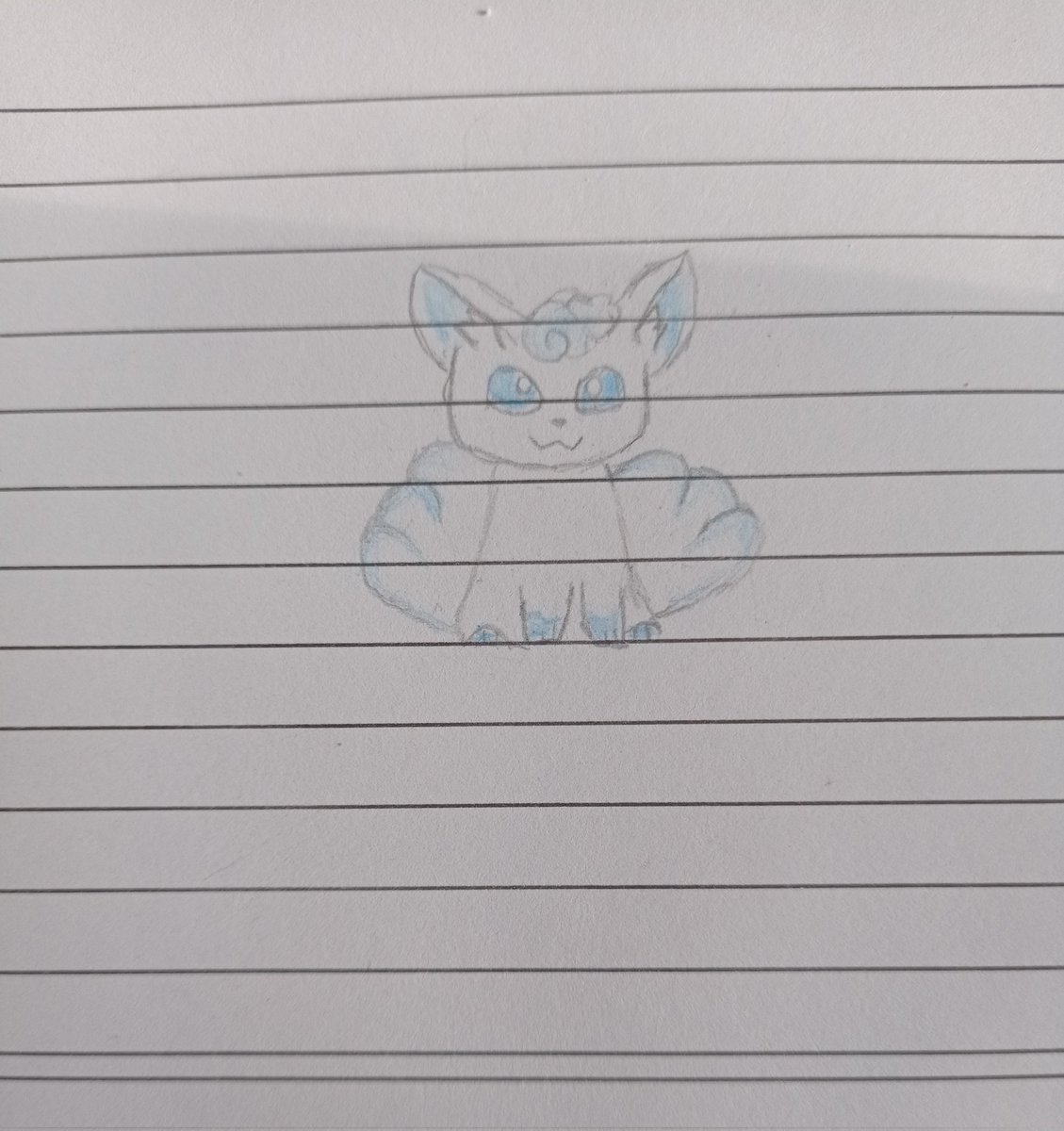 OneEyedWhiteFox's tweet photo. yay! finally I draw fox :3 
Alolan vulpix but I don't feel colder 

#pokémon #vulpix #fox #art https://t.co/wO3har6KOV