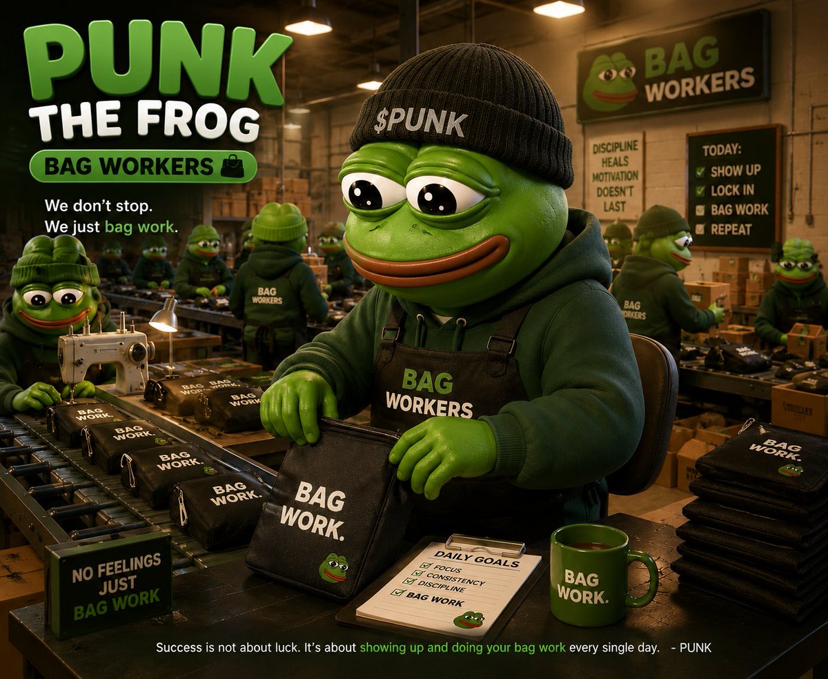 MisterWera12's tweet photo. @mrpunkdoteth @PUNKTHEFROG $PUNK isn't just a token. It's a mindset. 🐸💚
📦 Bag work.
💪 Stay consistent.
🚀 The future belongs to those who never stop building.
#PUNK #BAGWORKERS #Crypto #Web3 https://t.co/j3BRn17Fgg