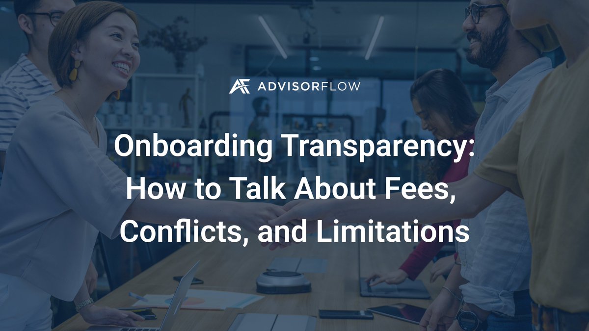 AdvisorFlow's tweet photo. Clients leave because what they experienced didn't match what they expected.

That's why transparency isn't just a compliance exercise, it's one of the biggest trust builders you have.

Make transparency part of every conversation: https://t.co/XidLAEHJCF https://t.co/lIcNKLbiv2