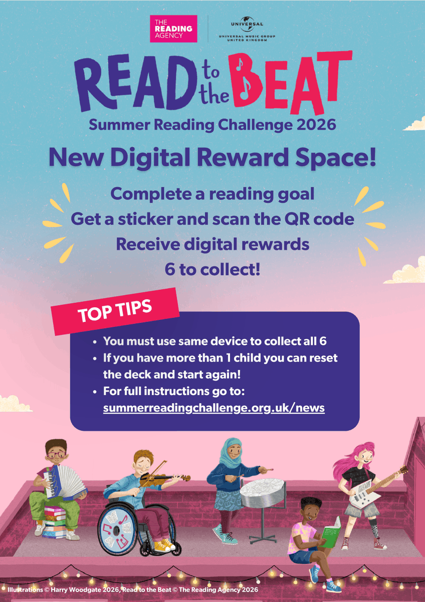 southendlibrary's tweet photo. A fun new element to this year's Summer Reading Challenge is the NEW digital reward space! 
> Complete a reading goal 
> Collect a sticker 
> Scan the QR code 
> Receive your reward! 
Remember, it all starts on Saturday! ⏰ https://t.co/rKkNBIr4cs