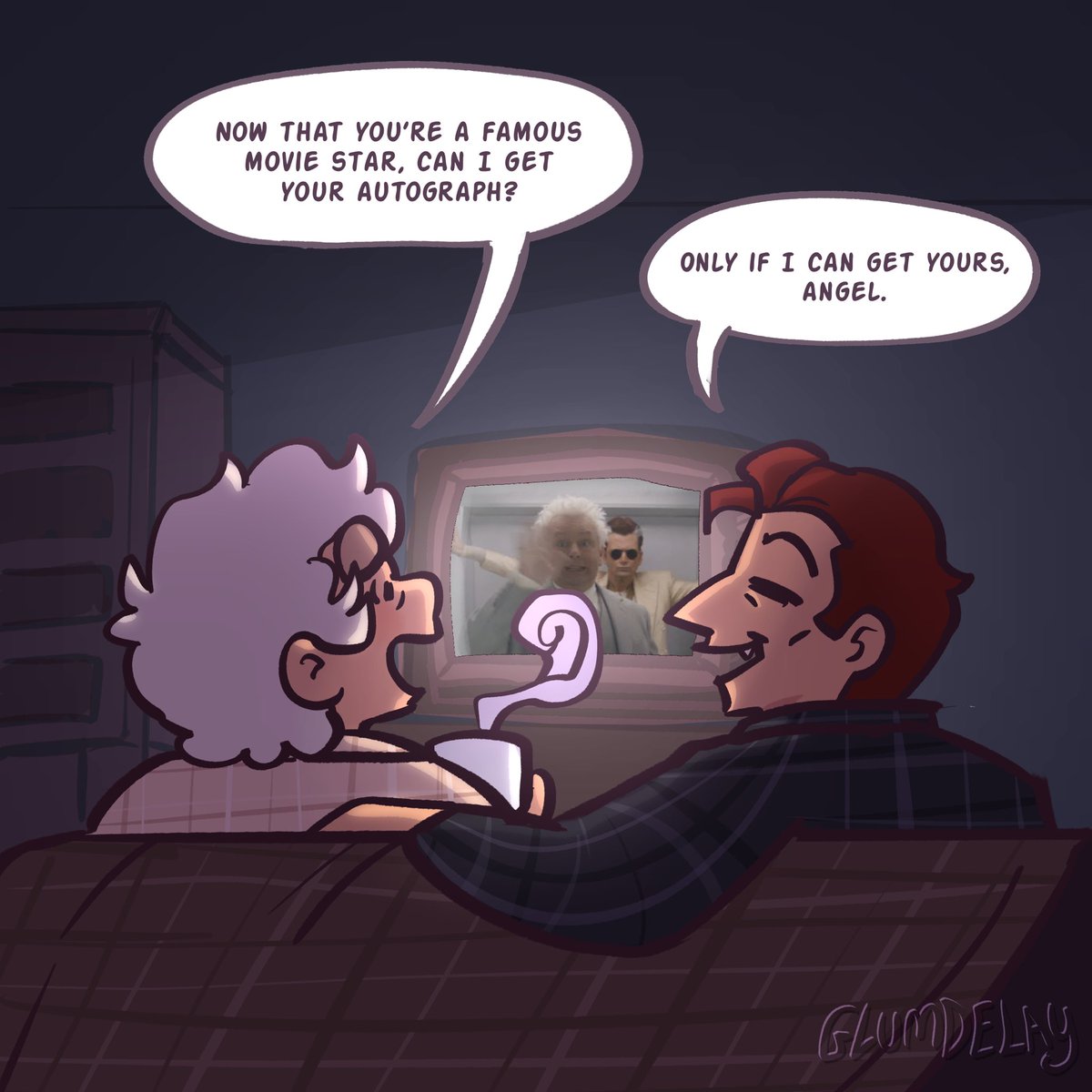glumdelay's tweet photo. Dw guys it was all an actor au (1/2) #goodomens https://t.co/rLfvkX1Pbc