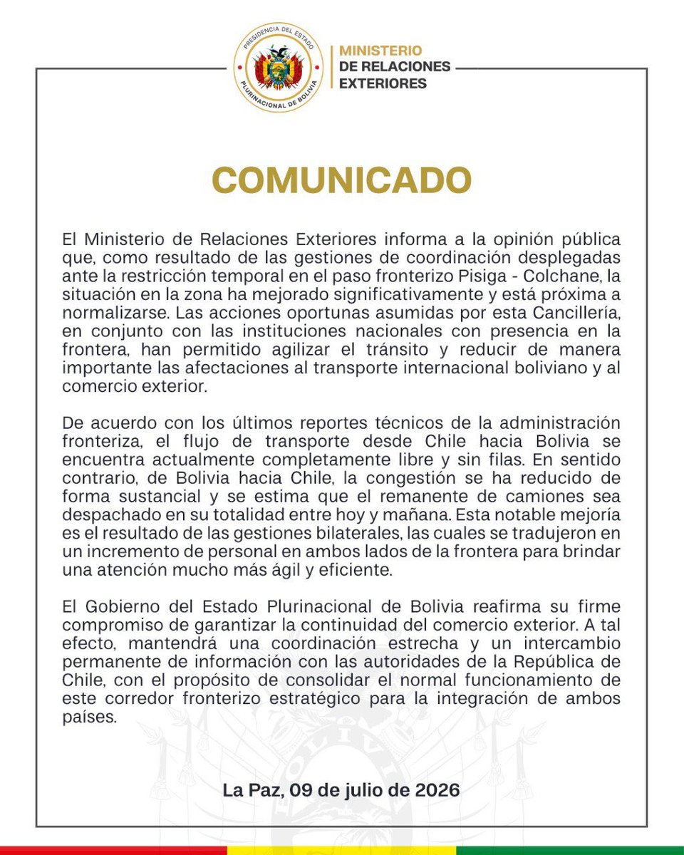 MRE_Bolivia's tweet photo. #Comunicado https://t.co/EWicNEqT4G