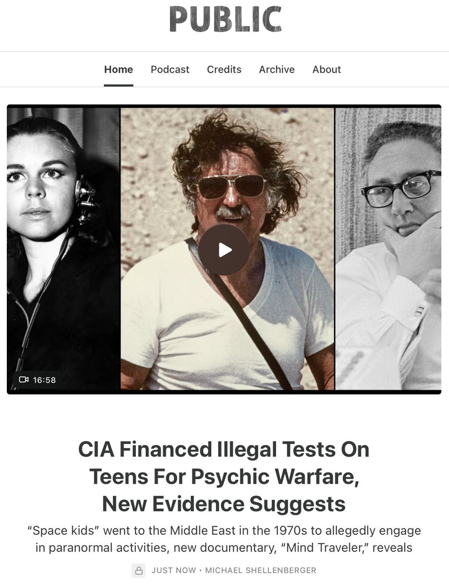 shellenberger's tweet photo. Members of Congress last week vowed to find missing files on the CIA's MKUltra mind control program. Now, a new documentary film based on never-before-seen recordings and files suggests the CIA financed illegal tests on teens to engage in psychic warfare and/or mind control. https://t.co/EA5Du8r4n7