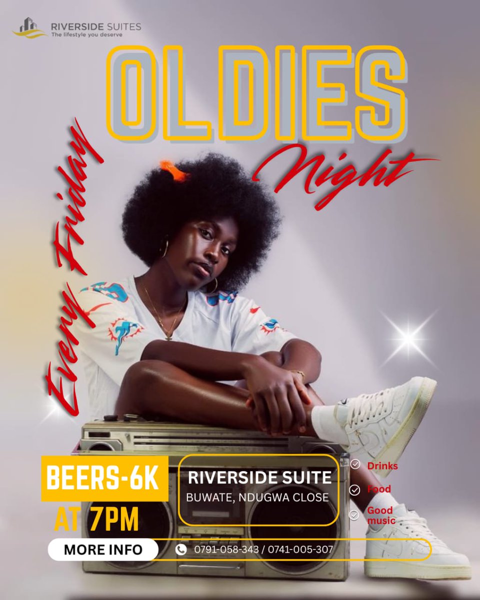 riversideug's tweet photo. Get ready to turn back the clock and relive the golden era with the greatest old school hits that never go out of style. From timeless classics to unforgettable throwbacks this Friday #riversidesuitesug #oldiesnight #fridayvibes https://t.co/1aAmeQdYWQ