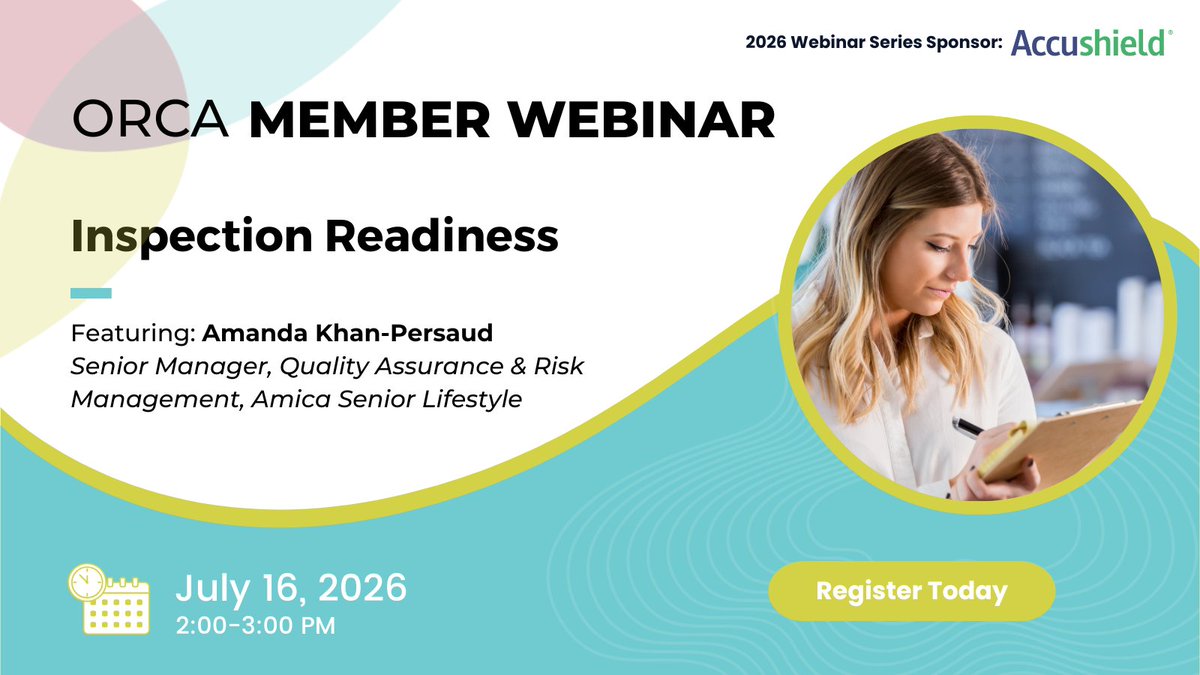 ORCAretirement's tweet photo. #Members: join us next Thursday, July 16, for an in-depth webinar that will discuss inspection types, processes, expectations, operators' rights, and compliance resources for your home. 

Learn more and register on our member website: https://t.co/R2b1shoZIh https://t.co/AiSabeBmAz