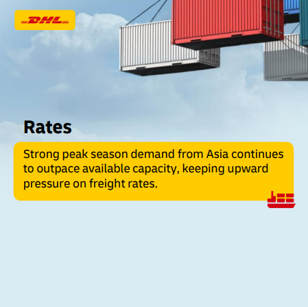 dhl_forwarding's tweet photo. 🔗 Discover the full #OceanFreight Market Update: https://t.co/R9DGkx8Iog

#DHLGlobalForwarding #OceanFreight #MarketOutlook https://t.co/0ws8kT6jE0
