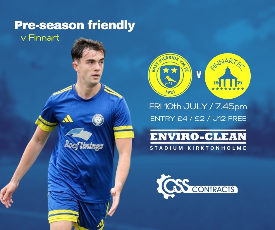 EKYM_FC's tweet photo. 🔵 Friday night football 🟡

The friendlies are coming thick and fast this week, and we have another tomorrow night against 2nd Division @FinnartstarWOS

All welcome, please note the slightly earlier KO time of 7.45pm. https://t.co/CE63DXu2Cc