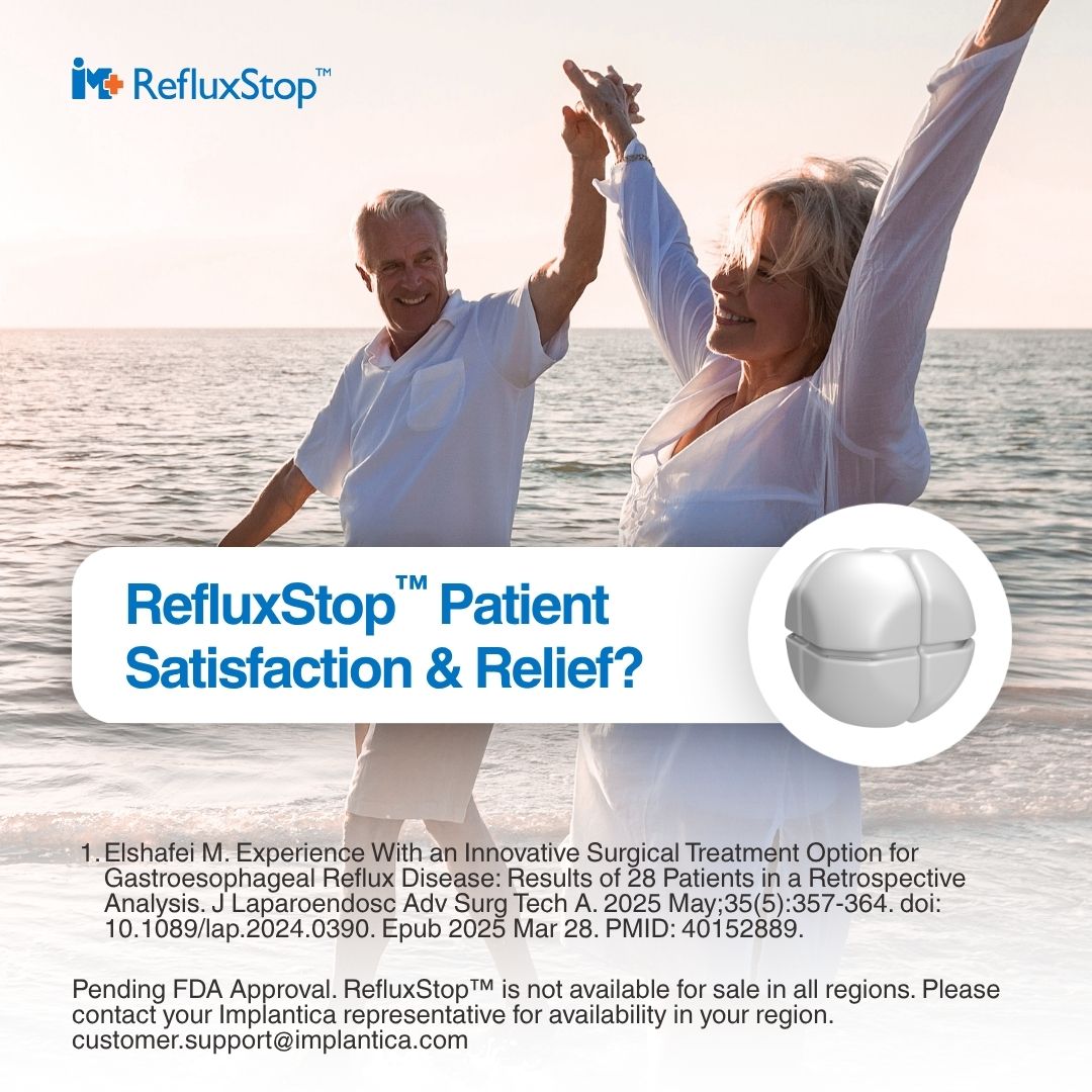 RefluxStop's tweet photo. Patient satisfaction is no longer just a survey metric, it is a core driver of clinical reputation and patient referrals.

A recent German retrospective study of 28 RefluxStop™ patients revealed a 96.4% satisfaction rate.¹

Read the study: https://t.co/02LsERkS6U https://t.co/lvzZWwnKvJ