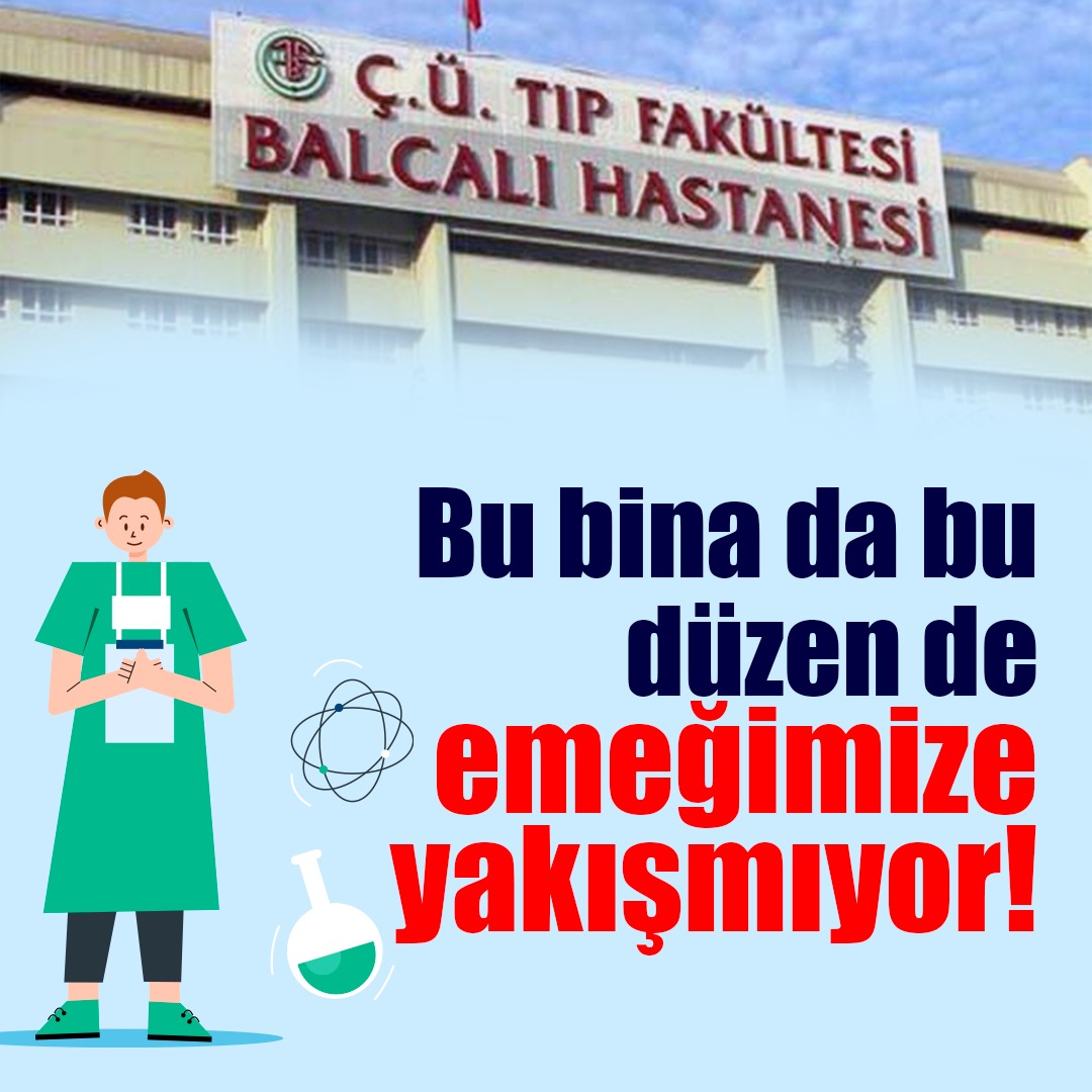 AdanaTabip's tweet photo. Bu bina da bu düzende emeğimize yakışmıyor. 
#balcalıdaperformansvarödemeyok https://t.co/gGr7TqUoNj