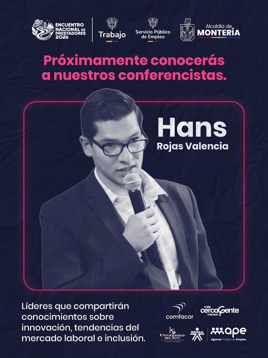 ServiciodEmpleo's tweet photo. Los grandes retos del empleo se construyen desde el diálogo. Conoce a los panelistas que liderarán conversaciones sobre innovación, inclusión y productividad.
#EncuentroNacionalDePrestadores2026 https://t.co/7VXkSiWC8Z