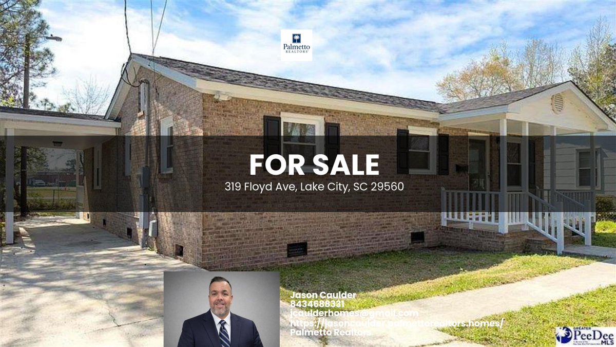 Jason_Caulder's tweet photo. Welcome home to 319 Floyd Ave! 🏡 This stunning 4-bedroom, 2-bath remodel in Lake City, SC, is officially on the market for just $179,900. ✨ From the fresh LVP flooring to the sleek kitchen with stainless steel appliances, every inch of this 1,300 home has been thoughtful. https://t.co/dwH5VaqXFW
