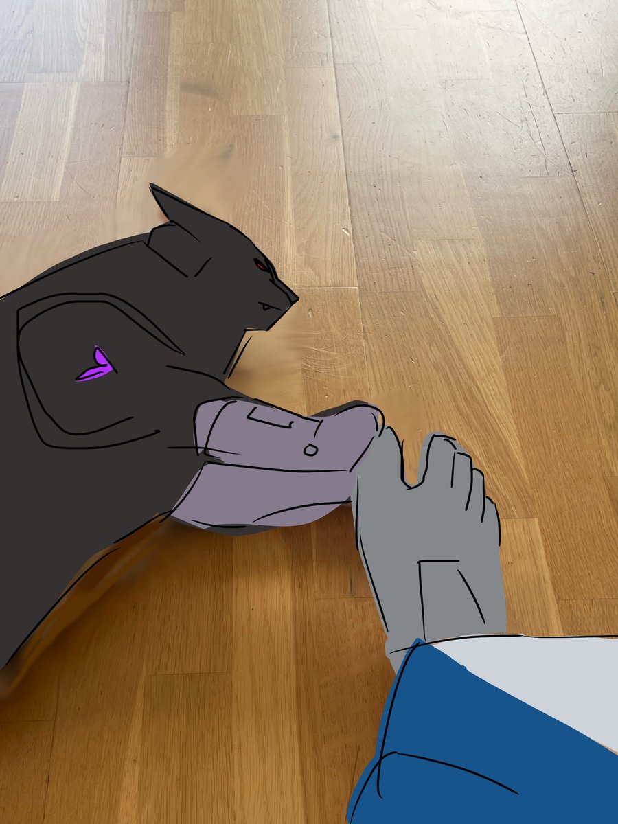 goobysnort's tweet photo. Drew #ravage #soundwave #transformers over me and my cat https://t.co/RA4IcWRiPe