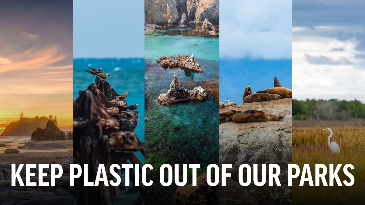 oceana's tweet photo. Plastic does NOT belong in America's beloved national parks.

Pollution greatly impacts the treasured wildlife and ecosystems that make these natural spaces so special.

This #PlasticFreeJuly, tell U.S. Congress to step up for our parks. 👉 https://t.co/iFNTmrZmiX https://t.co/EKeV4XCoWI
